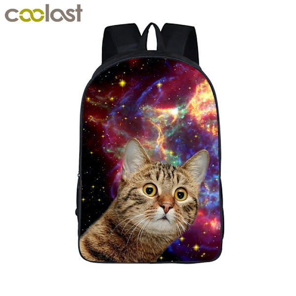 Funny Space Cat Unicorn Ryggsäck Laser Cat Kitty Daypack Barn Skolväskor för tonåringar Flickor Skol Ryggsäckar Barn Bokväska style 1