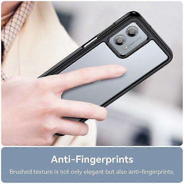 Kompatibel med Motorola Moto G53 5G Mobiltelefon Cover Anti-ridse TPU + Akryl Telefonetui Black