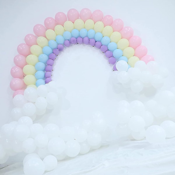 Regnbue Hvid Sky Macaron Farve Ballon Bryllup Fødselsdagsfest Baby