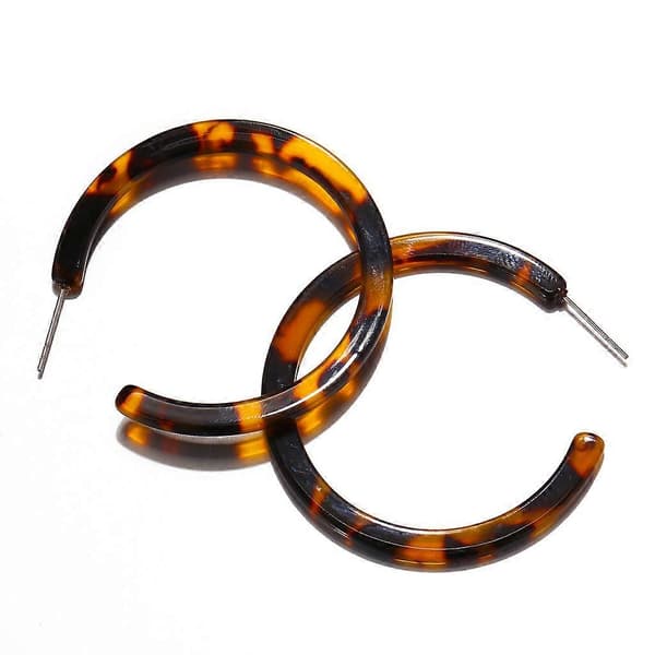 Leopard Runde Hoop Stud Delikate Dinglende Akryl Øreringe Hypoallergen Smykke