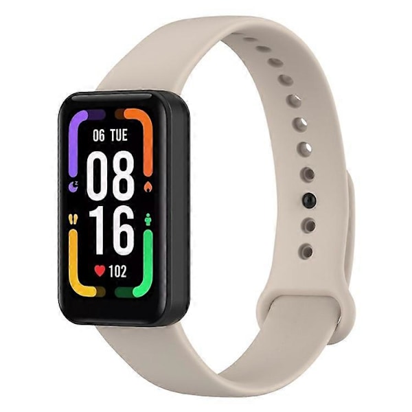 Kompatibel med Xiaomi Redmi Smart Band Pro Ensfarvet Blød Silikone Urrem Justerbar Håndledsrem Beige