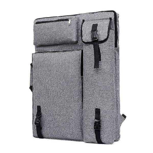 4k Art Portfolio Case Artistin case kahvalla Art Säilytyslaukku Kangaskassi Artwork Reppu Piirustustaulun organizer Grey