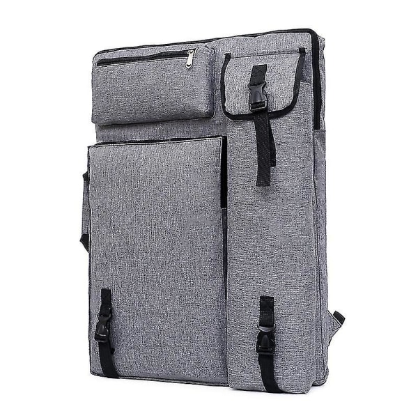 4k Art Portfolio Case Kunstner bæretaske med håndtag Kunst Opbevaring Taske Tote Bag Artwork Rygsæk Tegnebræt Organizer Grey