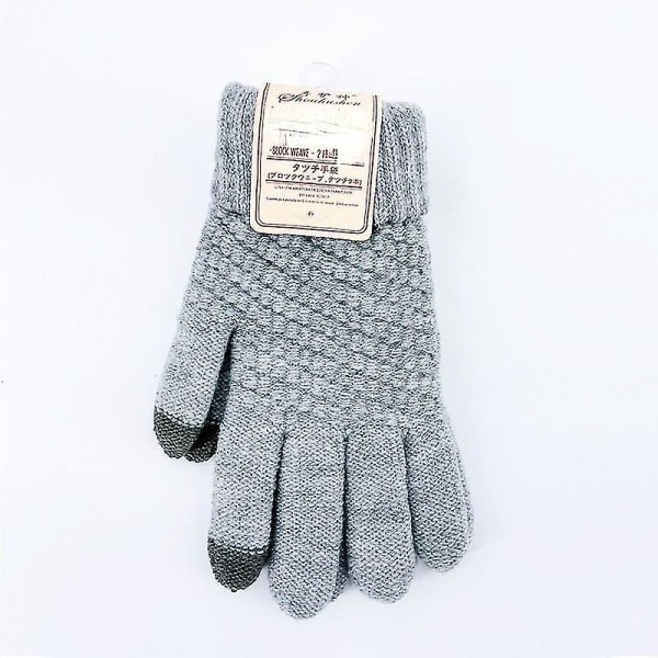 Kvinnors stickade vinterhandskar Cashmere stickade kvinnor män Höst och vinter Varma tjocka handskar Skärm skidhandskar Gary