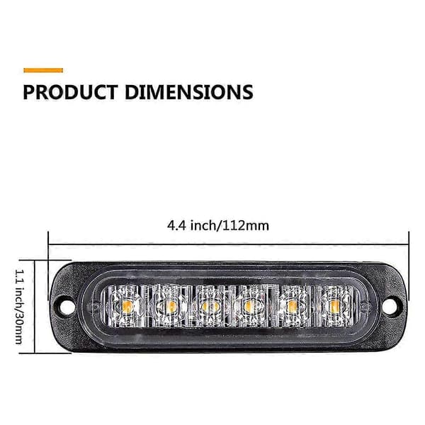 LED Nødblinklys, Gule 6 LED Strobe Advarsel Nødblinklys for Bil Lastebil Av