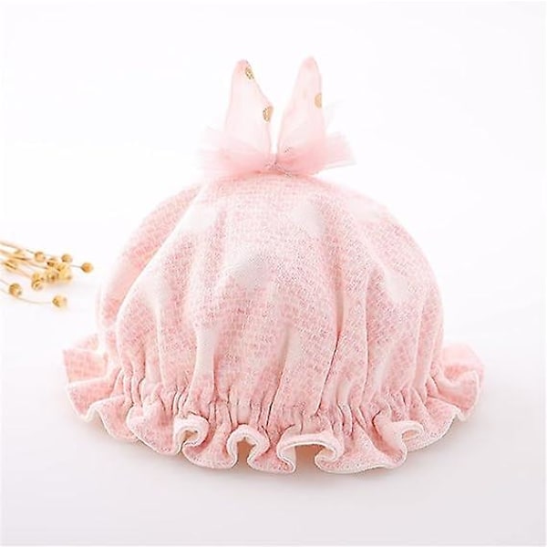 Baby Söt Formad Slapp Bomullsmössa För Baby Pojke Och Flicka Rosett Elastisk Mössa (beige, One Size)