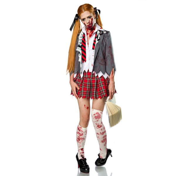 Halloween cosplay -asu Eurooppalaisen ja amerikkalaisen klassikkoelokuvan Resident Evil samantyylinen zombivampyyrin koulupuku M