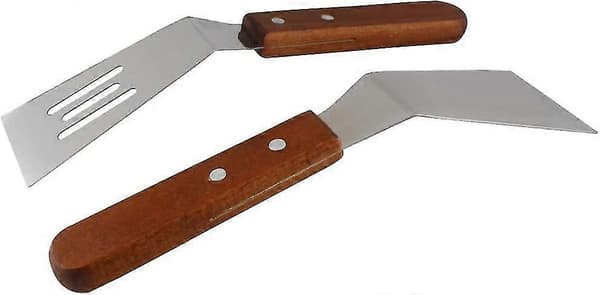 Jernplade Spade Køkken Multifunktionel Rustfrit Stål Bøfspade (brun) (2 stk) yu