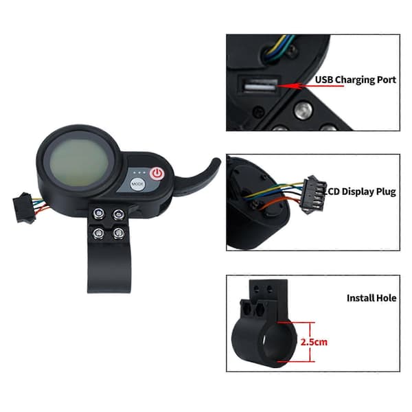 Ebike LCD Display med Accelerator Universal til Elektrisk Scooter, 52v haoyi