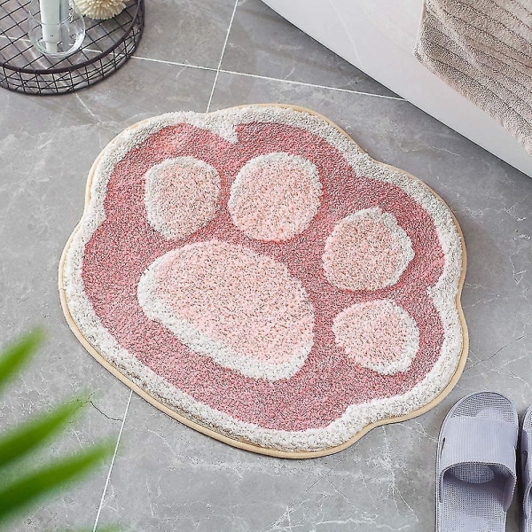 Tflycq19,6" X 24,4" Cat Paw kylpymatto Kylpyhuonematto Kylpymatto Liukumaton Pehmeä Suihkumatto Pehmeä mikrokuituliina vettä imukykyinen Paksu Shaggy Lattiamatot, Kone