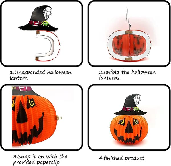 Halloween Utendørs Hagefest Dekorasjon 3d Sammenleggbar Heksehatt Gresskar bd