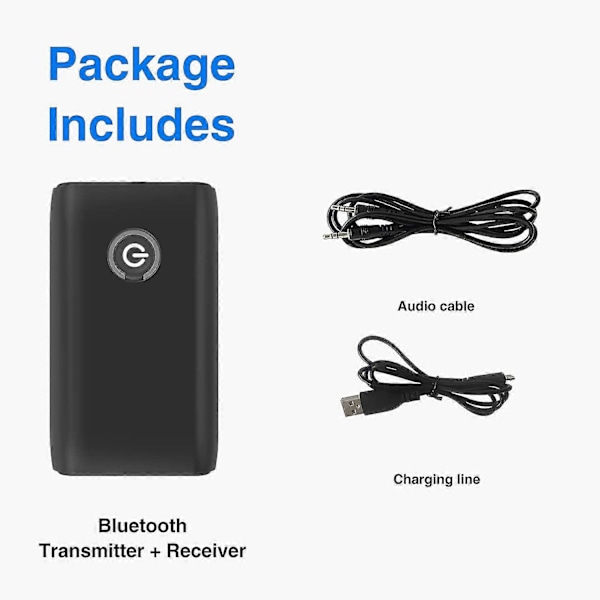 Bluetooth 5.0 Lähetin ja Vastaanotin, 2-in-1 3.5mm Langaton Audioadapteri, aptX Matala Latenssi, TV/Kuulokkeet/PC/Kotistereo/Kaiuttimet