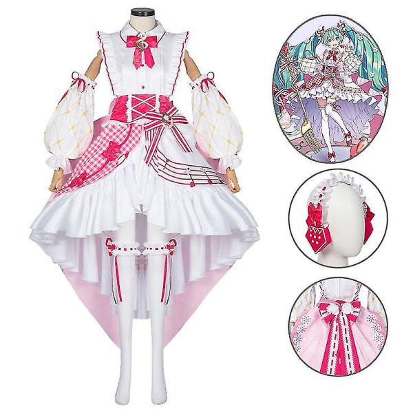 Ny trend Miku 15:e Cosplay kostymer Rosa prinsessklänning Jubileumsminneskläder Miku15:e årsdagen Figur Cosplay