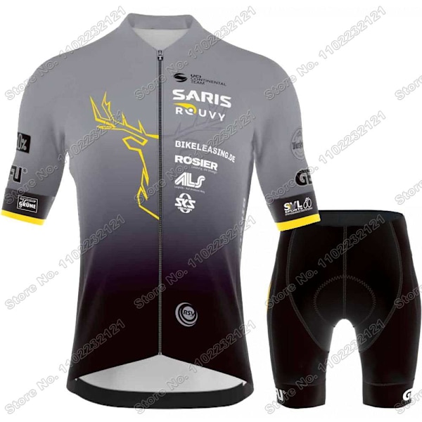2023 Pyöräilypaita Saris Rouvy Sauerland Team Set Miesten Pyöräilyvaatteet Maantiepyöräilypaita Puku Kesä Polkupyörä Bib Shortsit MTB Wear 7 4XL