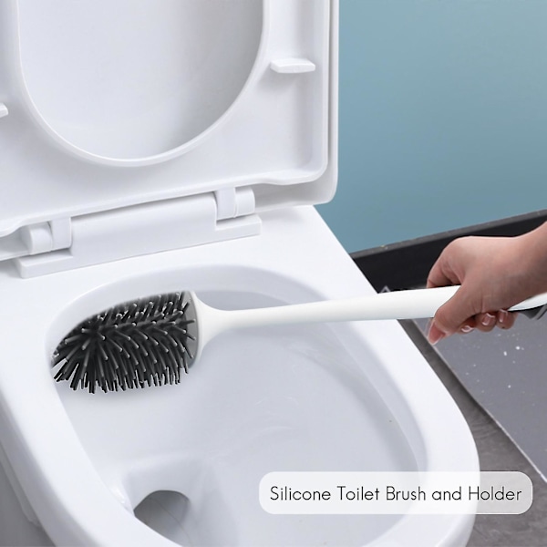 WC-harja pidikkeellä, silikoninen WC-istuimen puhdistusharja ja pidikesetti