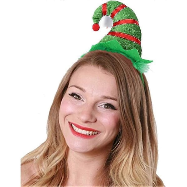2 Stykker Julehårbøjler, flerfarvet Elverhue Hårbøjle med 3D Hue Design til Jul og Julefrokoster