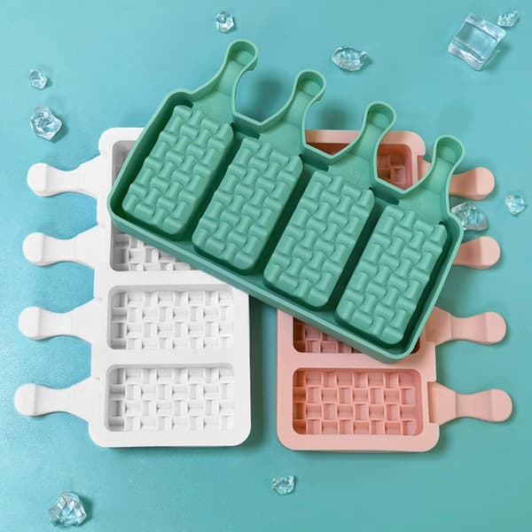 4-cell vevde ispinnerform Non-stick silikon iskreformer Hjemmelaget DIY
