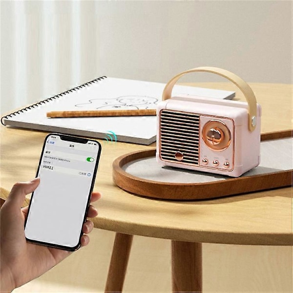 HM11 2:a Gen Retro Bluetooth Högtalare Portabel Trådlös Högtalare Stöd U-Disk TF-kort AUX White