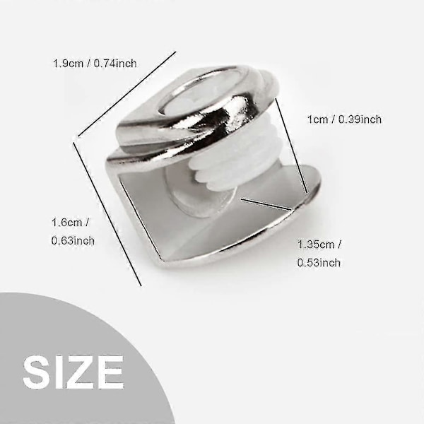 20 Glasfästen, glashyllhållare, justerbara klämmor kan installera 4-9 mm tjockt glas-ZZY