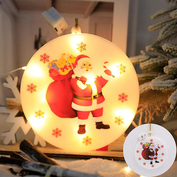 Jul hängande ljus strumpa Snowflake Star Snowman Santa Claus dekorera style 6