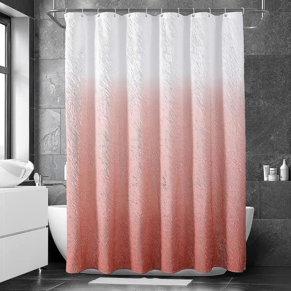 Duschdraperi, Rosa Duschdraperi, Duschdraperier För Badrum, Vattentäta Duschdraperier Med 12 Krokar 183 x 183 cm