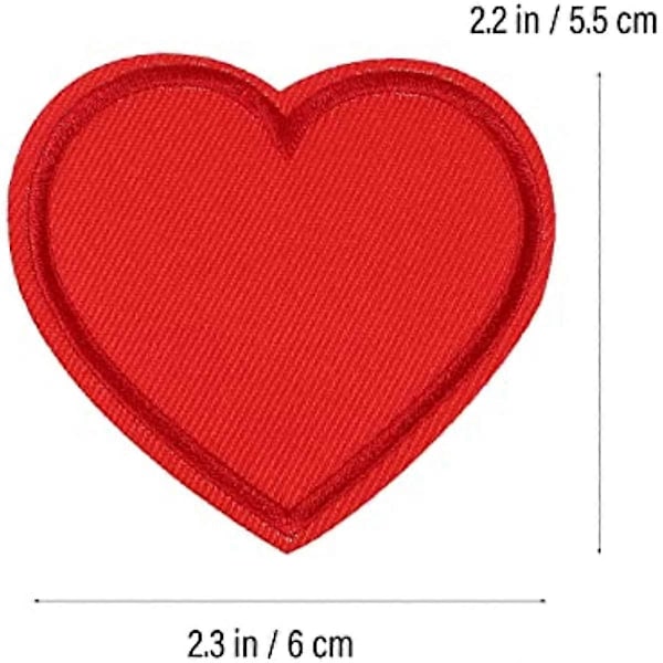 Healifty 8 st Stryk på Applikationer Röda Hjärtan Broderade Applikationer Motiv Applikation Dekoration Sy på Applikationer för Kläder Jeans