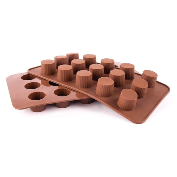4 stk. Silikone Chokoladeforme, Bageform til Chokolade, Gelé, Slik, Fat Bombs Keto Snacks, Isterninger, Runde Kopper