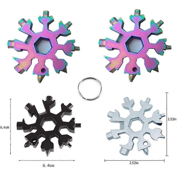 3-pack 18-i-1 Multiverktyg, Rostfritt Stål Snöflinga Flasköppnare Platt Phillips Skruvmejsel Kit Skiftnyckel, Hållbar Och Portabel Att Ta Med