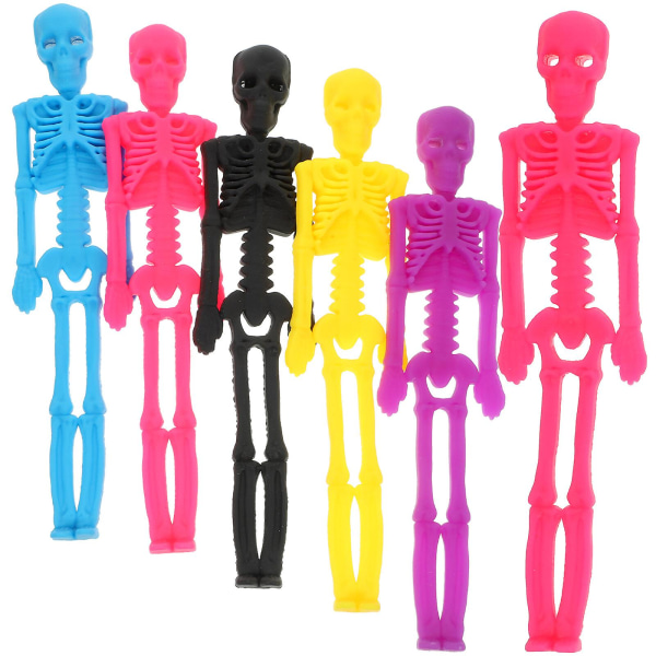 6st intressanta stretchiga leksaker Halloween skelett tryckleksaker Bedårande barnleksaker