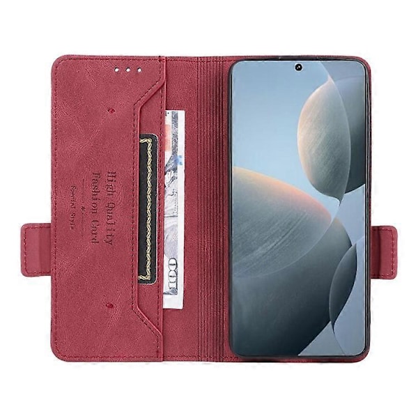Kompatibelt Läderfodral Plånboksfodral med Hårdvarudekor för Xiaomi Poco X6 Pro 5G / Redmi K70E 5G Pink