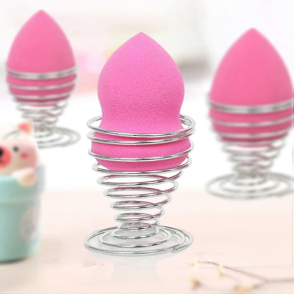 6 X Eggkopper i rustfritt stål, ståltråd spiralspring