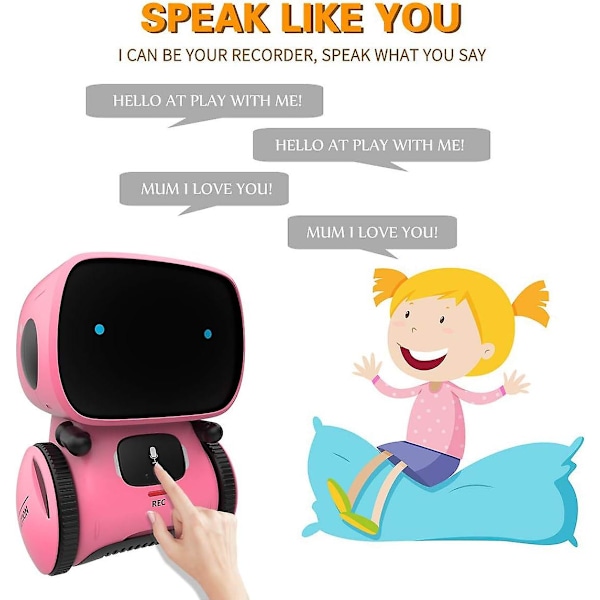 Robotlegetøj til børn, Smarte talende robotter, intelligent partner og lærer med stemmestyring og berøringssensor, sang og dans