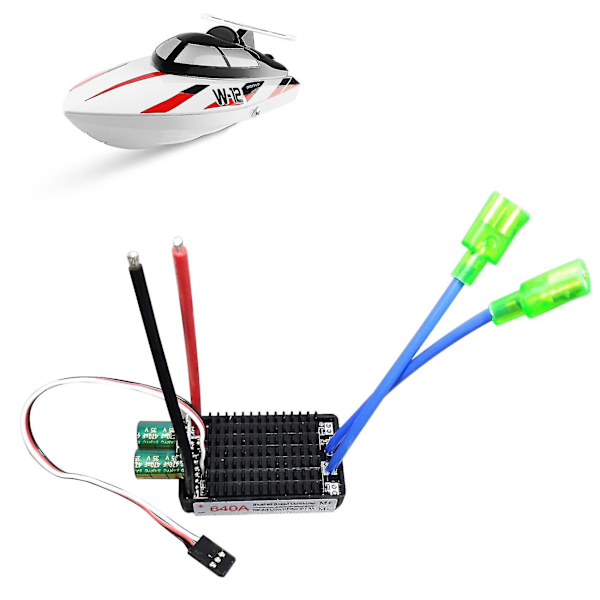 Tehokas 12v-24v vedenpitävä kaksisuuntainen Rc Esc harja Esc Rc-autolle ja veneelle 640a