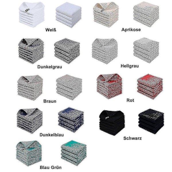 6-pack Premium 100% Bomull Frotté Diskhanddukar, Superabsorberande Disktrasor med Hängögla Black 34*73cm