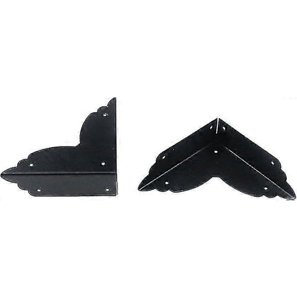 Hörnskydd i metall för lådor, svarta kantskydd, möbelhörnskydd, sidlängd 7*7*2CM, 12-pack