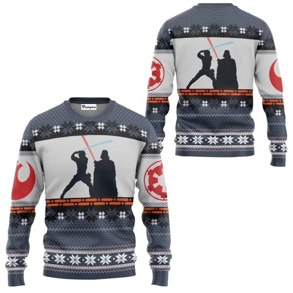 Santa Darth Vader Jul Ugly Sweater Star Wars The Mandalorian Men Pullover Kläder Höst Vinter Dam Sweatshirt style 1 XXXL