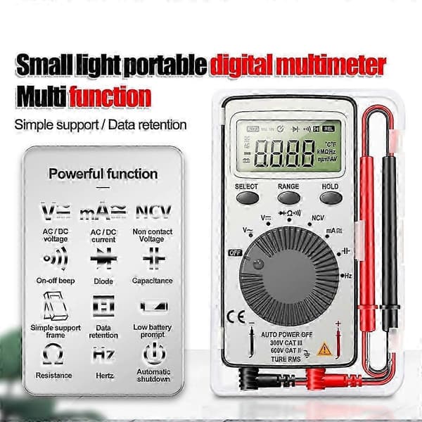 Digitalt Multimeter Profesjonelt Automatisk Multitester 1999 Teller Bærbar