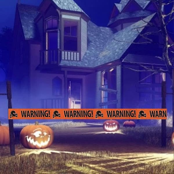 Halloween Varoitusteippikyltit, Oranssit Halloween Varoitusteipit Ovi-Ikkuna Rekvisiitta Vaara Varoitusaitaus Kummitustaloon