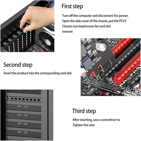 Type-C Riser Card PCI-E til Type-C Adapter PCI-Express Slot 1X til Hurtig Opladning