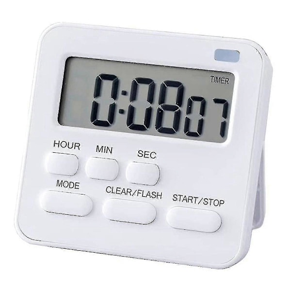 Køkkenur, æggeur med ur, digitalt ur med LCD høj alarm