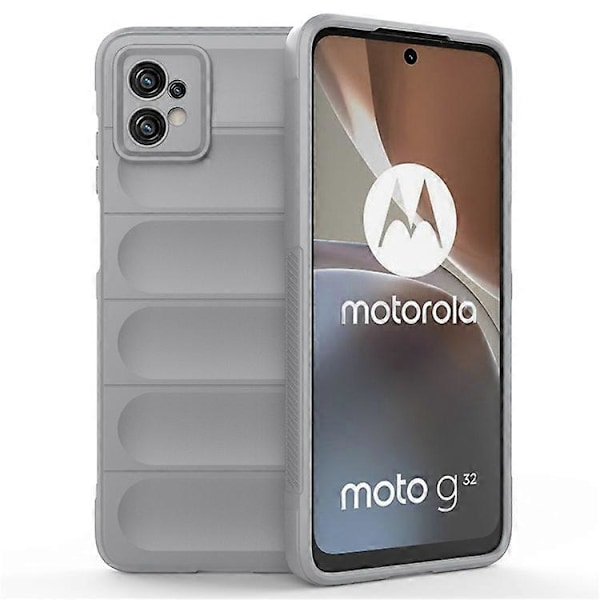 Kompatibelt för Motorola Moto G32 4G Robust Baksida Flexibelt TPU Anti-repskydd LightGrey