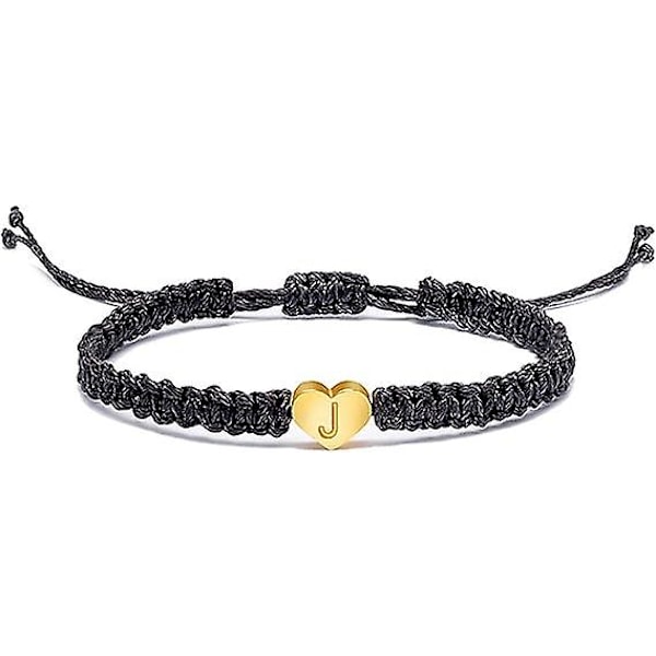14k guldpläterade initiala hjärtsträngarmband för kvinnor män tonårsflickor pojkar handgjorda repflätade armband minimalistiska smycken matchande pararmband