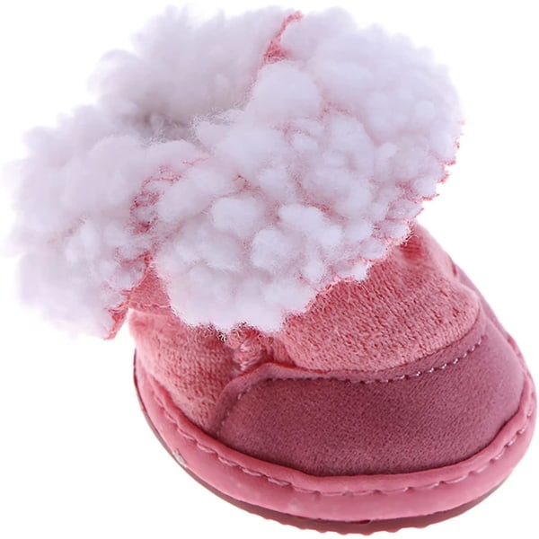 Hundstövlar, Hund Katt Varma Stövlar Vinter För Hot Pavement, Hund Skor Valp Snow Booties Chihuahua Booties pink size 4