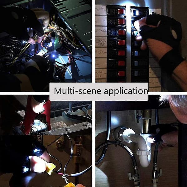 Fiskehandskar för utomhusbruk, 2 LED-ficklampshandskar, prylar för män, 2 st