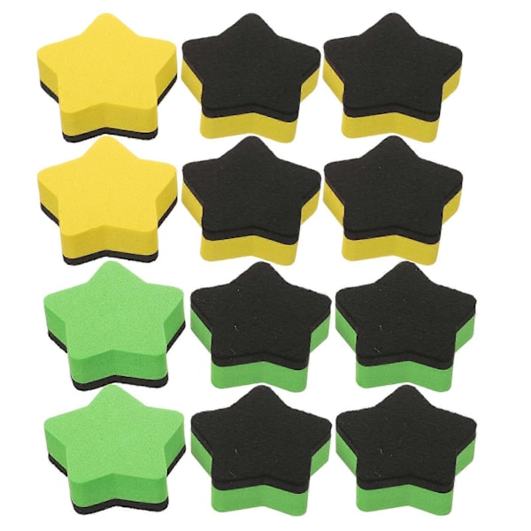 Letvægts Whiteboard Viskere Magnetiske Klasseværelses Tørre Viskere Gul 5,5x5,5cm 12 stk