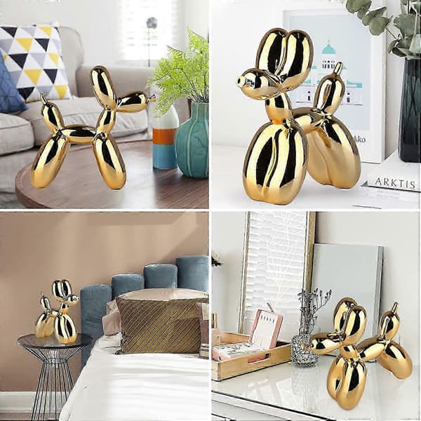 Glänsande Elektropläterad Ballonghund Staty (Guld, 9,9*9,9*4,1cm)