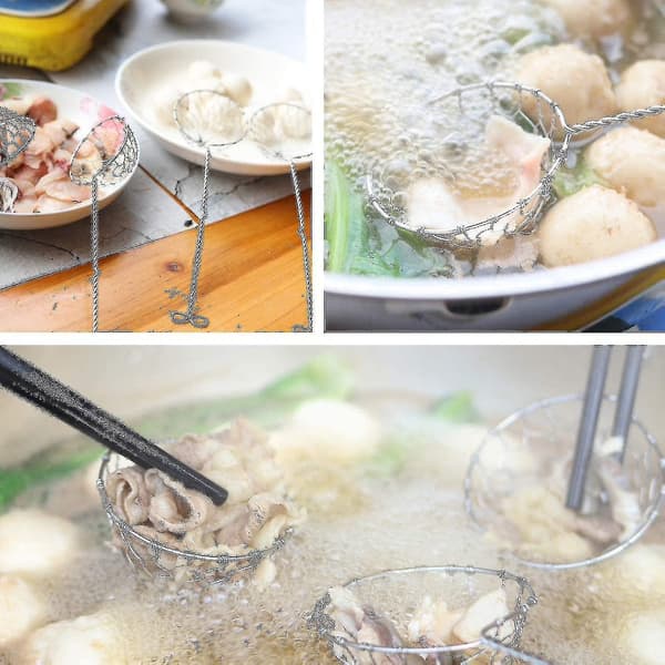 6 Dele Hot Pot Si Sæt Rustfrit Stål Si
