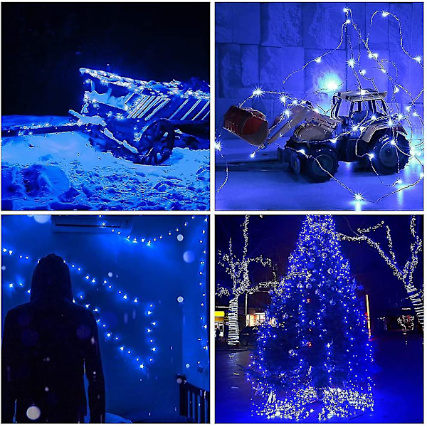 Blå LED-ljusslinga med fjärrkontroll 300 meter 300 dimbara LED-lampor, UL-certifierad kontakt