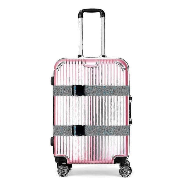 Kraftiga bagageremmar för resväskor, packningsbälten, resetillbehör, justerbar väskrem, 2-pack, regnbåge