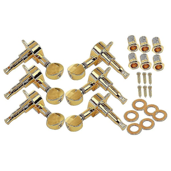 6 Stycken Akustisk Gitarr Stämskruvar Knoppar Gitarrsträngar Stämskruv (3